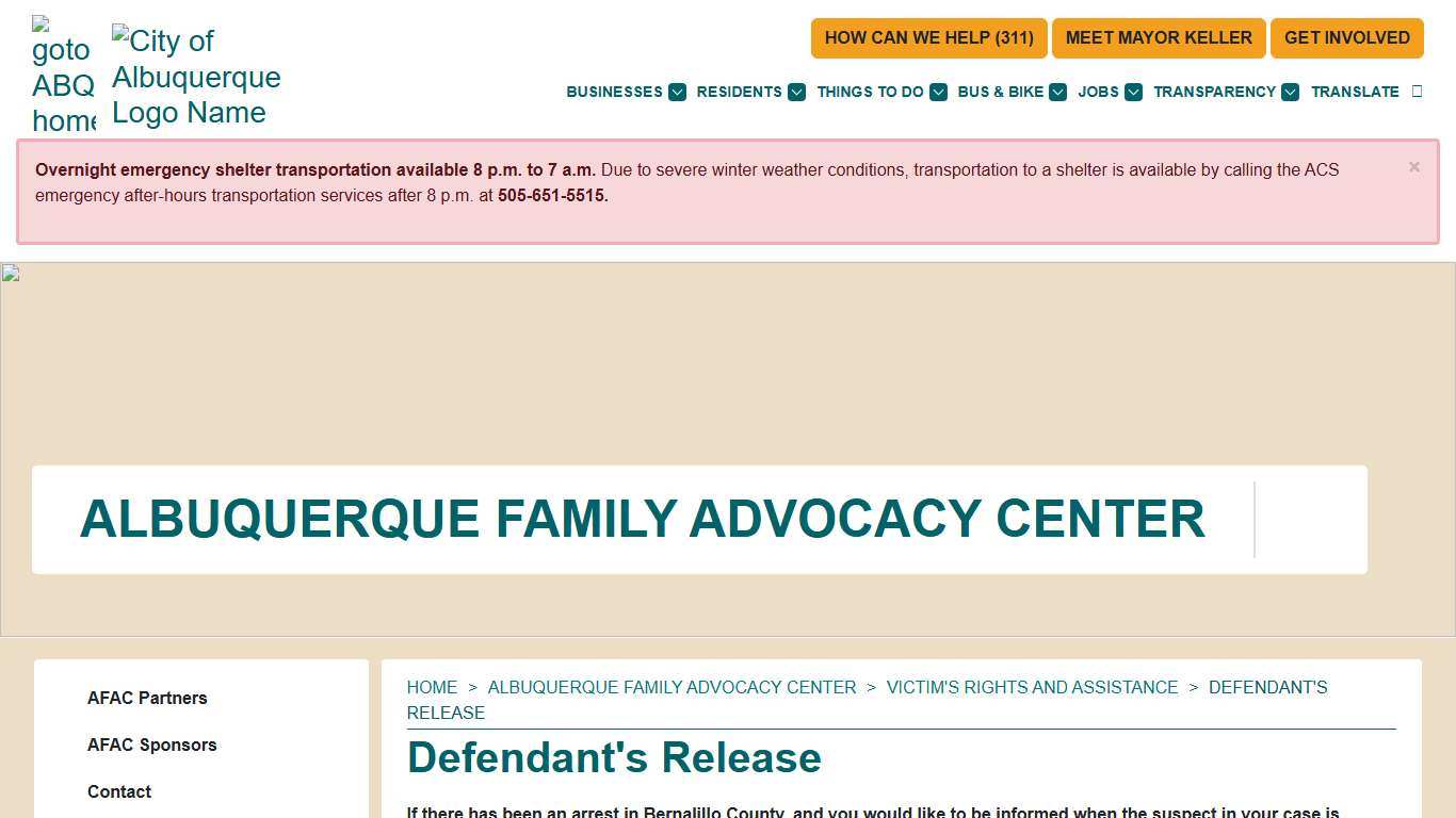 Defendant's Release — City of Albuquerque